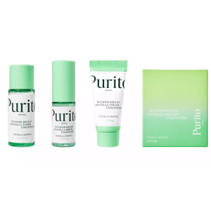 Wonder Releaf Centella Mini Kit Unscented(Serum15ml+Toner30ml+ Cream15ml)