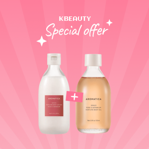 1+1 Grace Perfume Body Lotion Rose & Geranium 300ml & Grace Perfume Body Oil Rose & Geranium 100ml